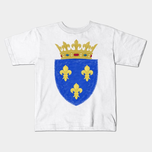 Small Coat of Arms, Kingdom of France Kids T-Shirt by Royal Tee Store